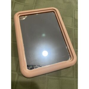 Vintage Goody Mirror Stand Up Vanity Rectangle USA Peach Pink
